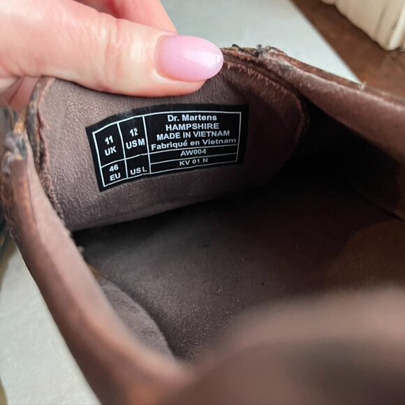 ** Dr. Martens Industrial Hampshire Shoes boots dark brown Size 12 - Picture 9 of 11